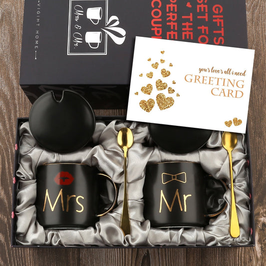 Mr and Mrs Coffee Mugs Cups Gift-Set